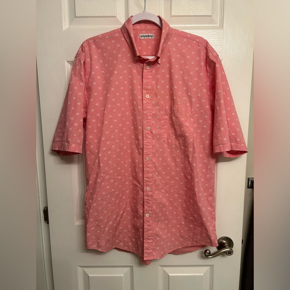 Balenciaga Pink Short Sleeve Shirt